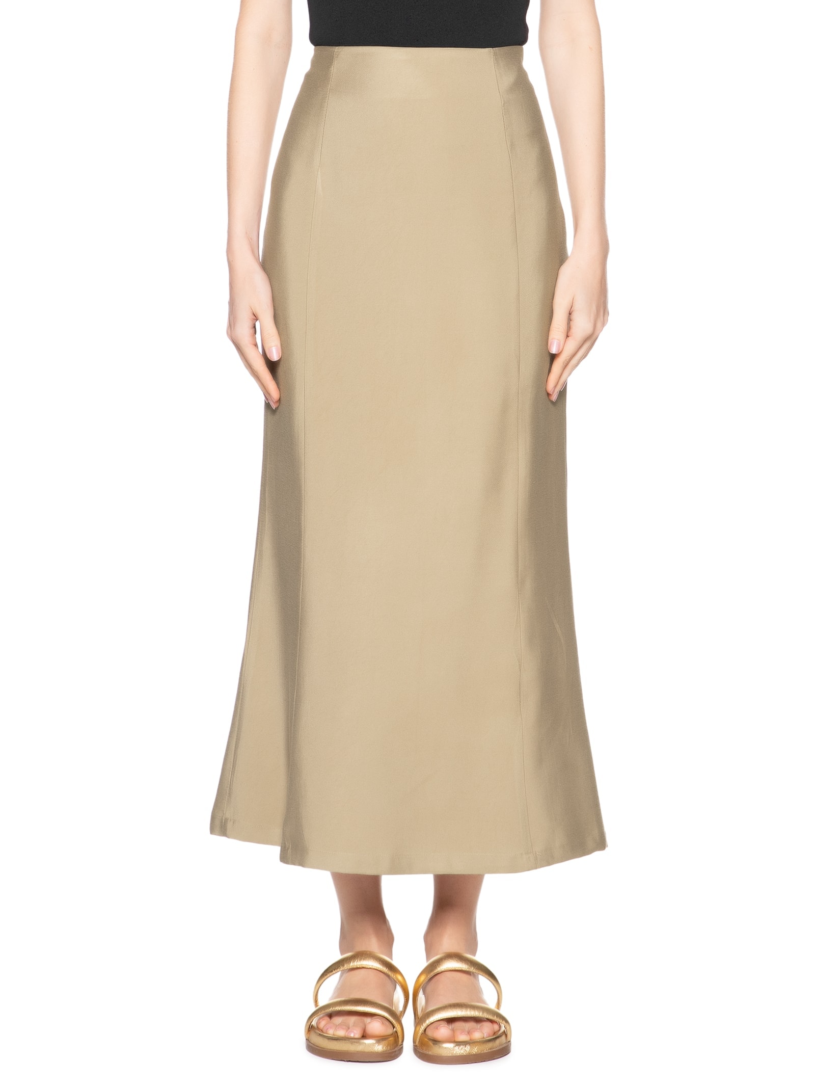 Saia Midi Básica Bege Basiq