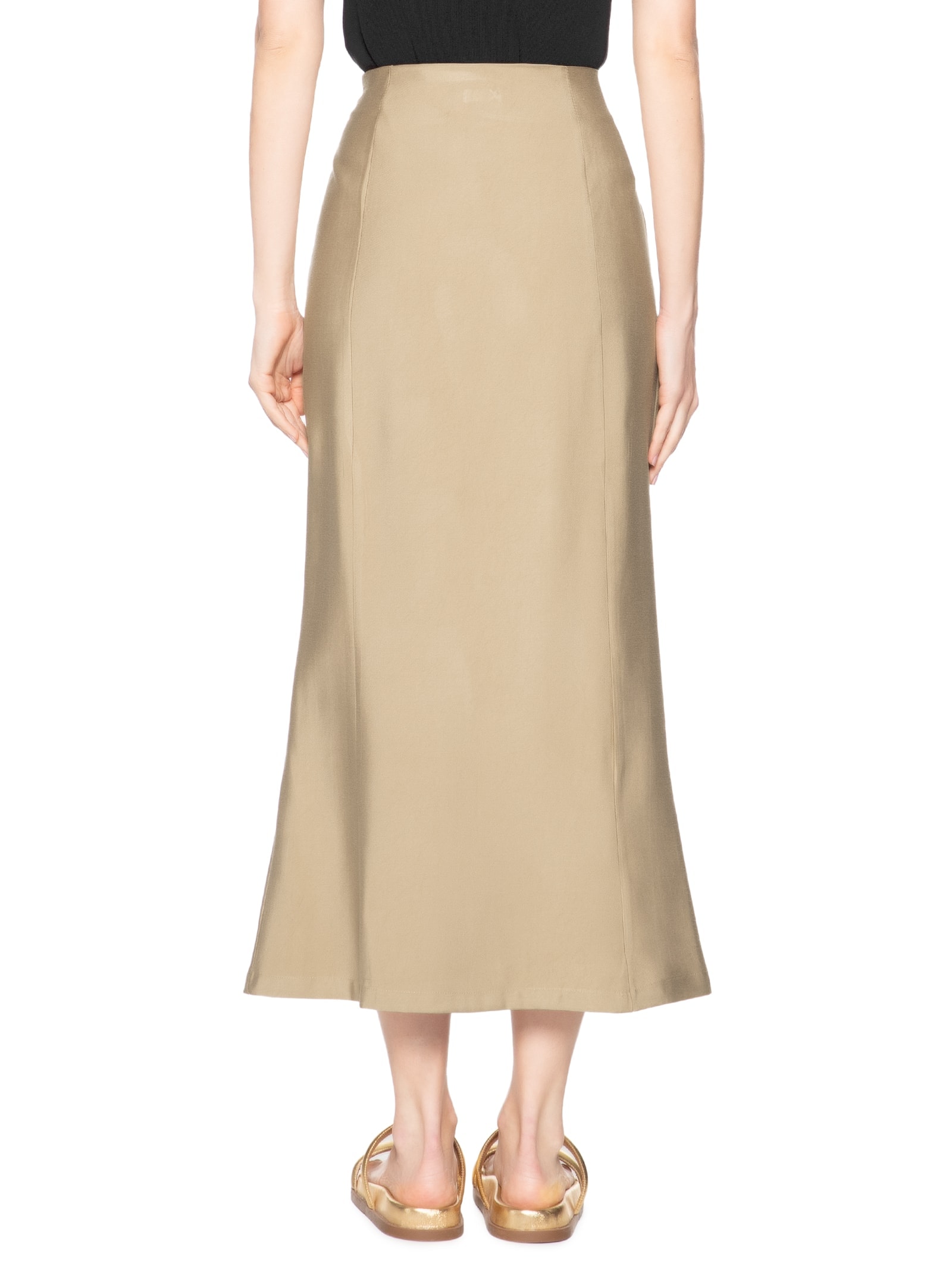 Saia Midi Básica Bege Basiq