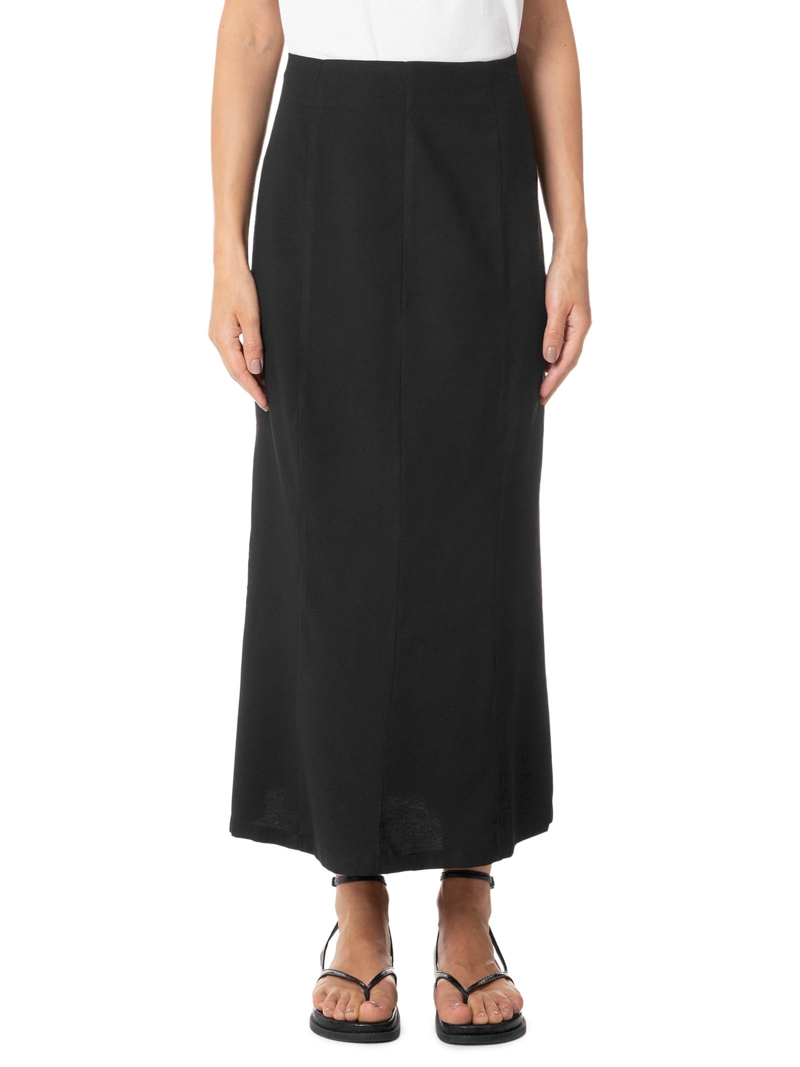 Saia Midi Básica Preto Basiq