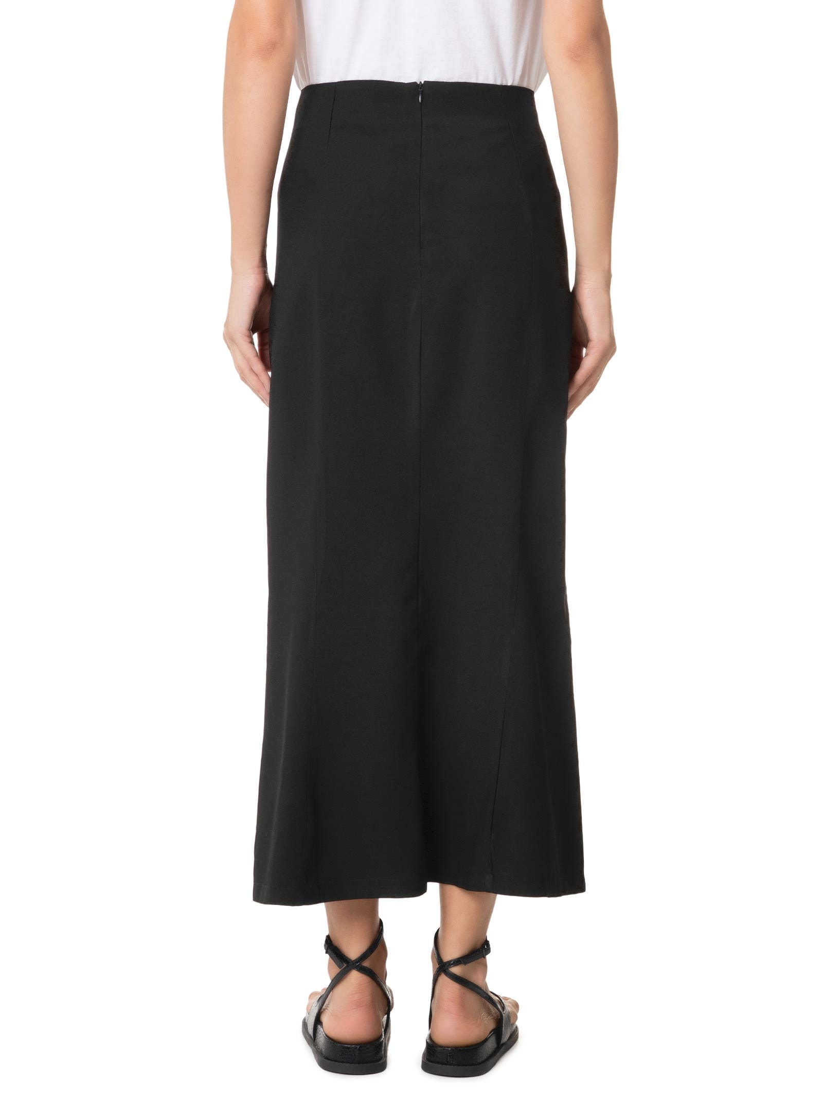 Saia Midi Básica Preto Basiq