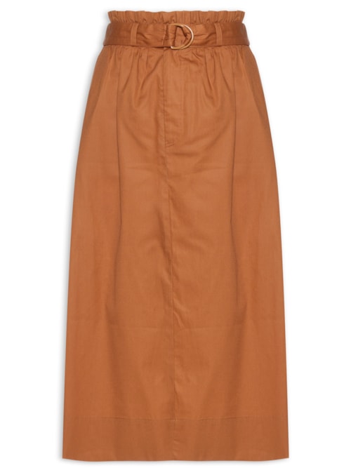 Saia Midi Biscoito – Marrom