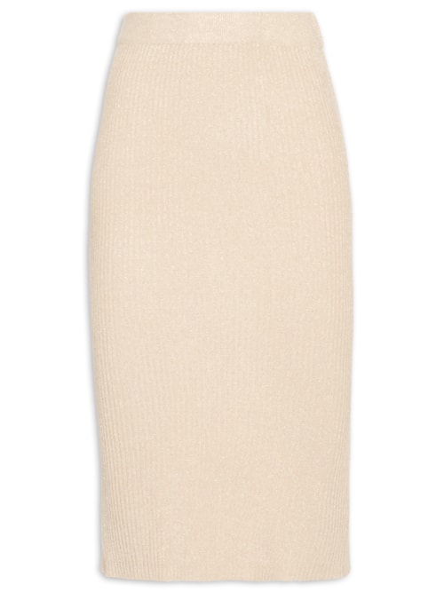 Saia Midi Canelada – Bege