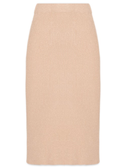 Saia Midi Canelada – Bege