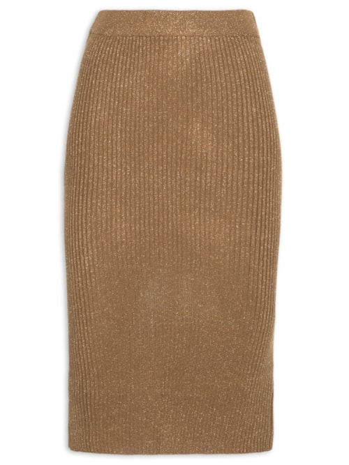 Saia Midi Canelada – Marrom