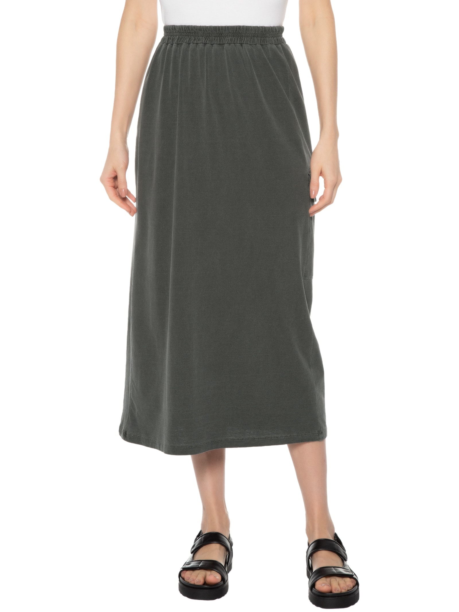 Saia Midi Cargo Cinza Basiq