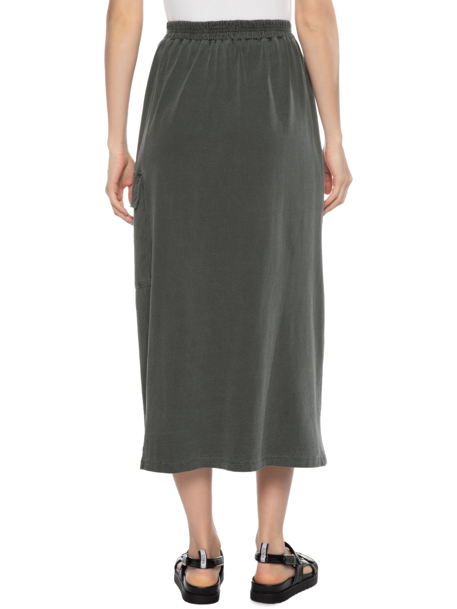 Saia Midi Cargo Cinza Basiq