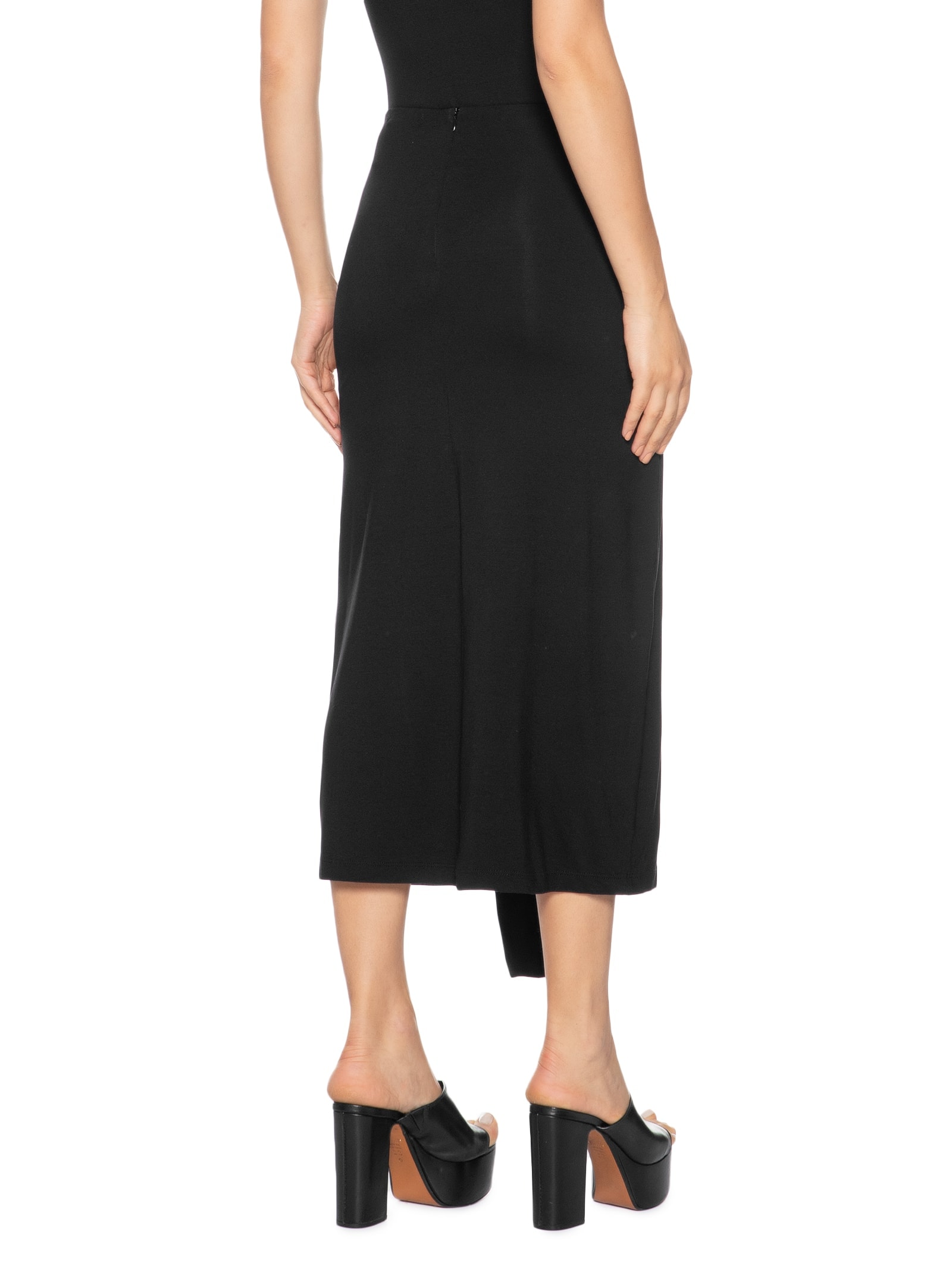 Saia Midi Com Amarração Frontal Preto '2Essential