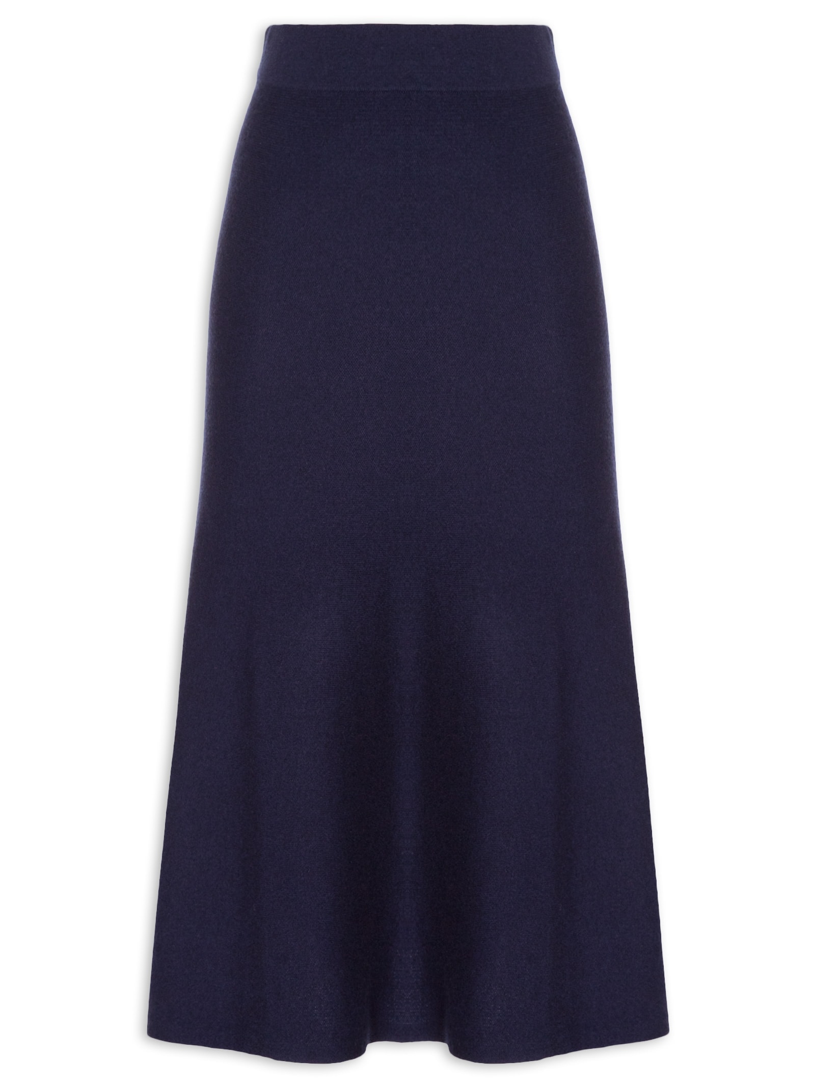 Saia Midi Com Blend De Lã E Cashmere Azul '2Essential