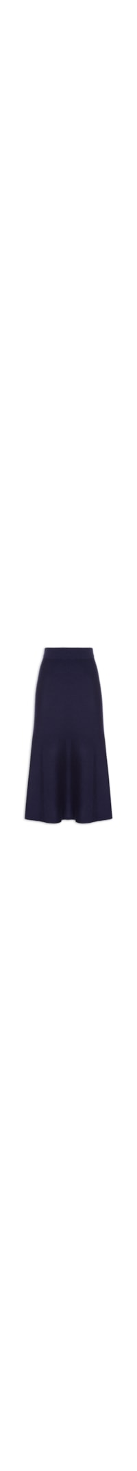 Saia Midi Com Blend De Lã E Cashmere - Azul