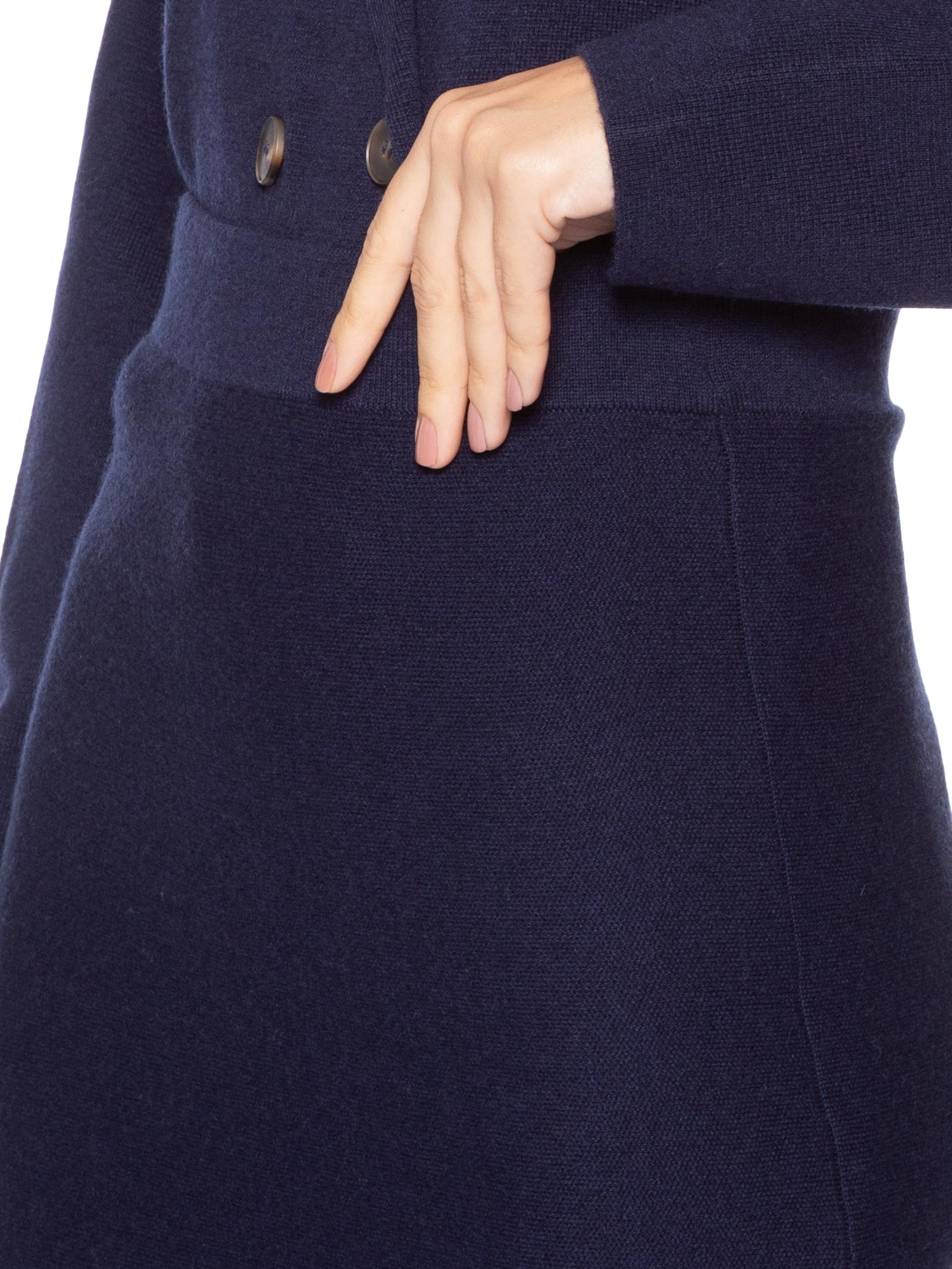 Saia Midi Com Blend De Lã E Cashmere Azul '2Essential