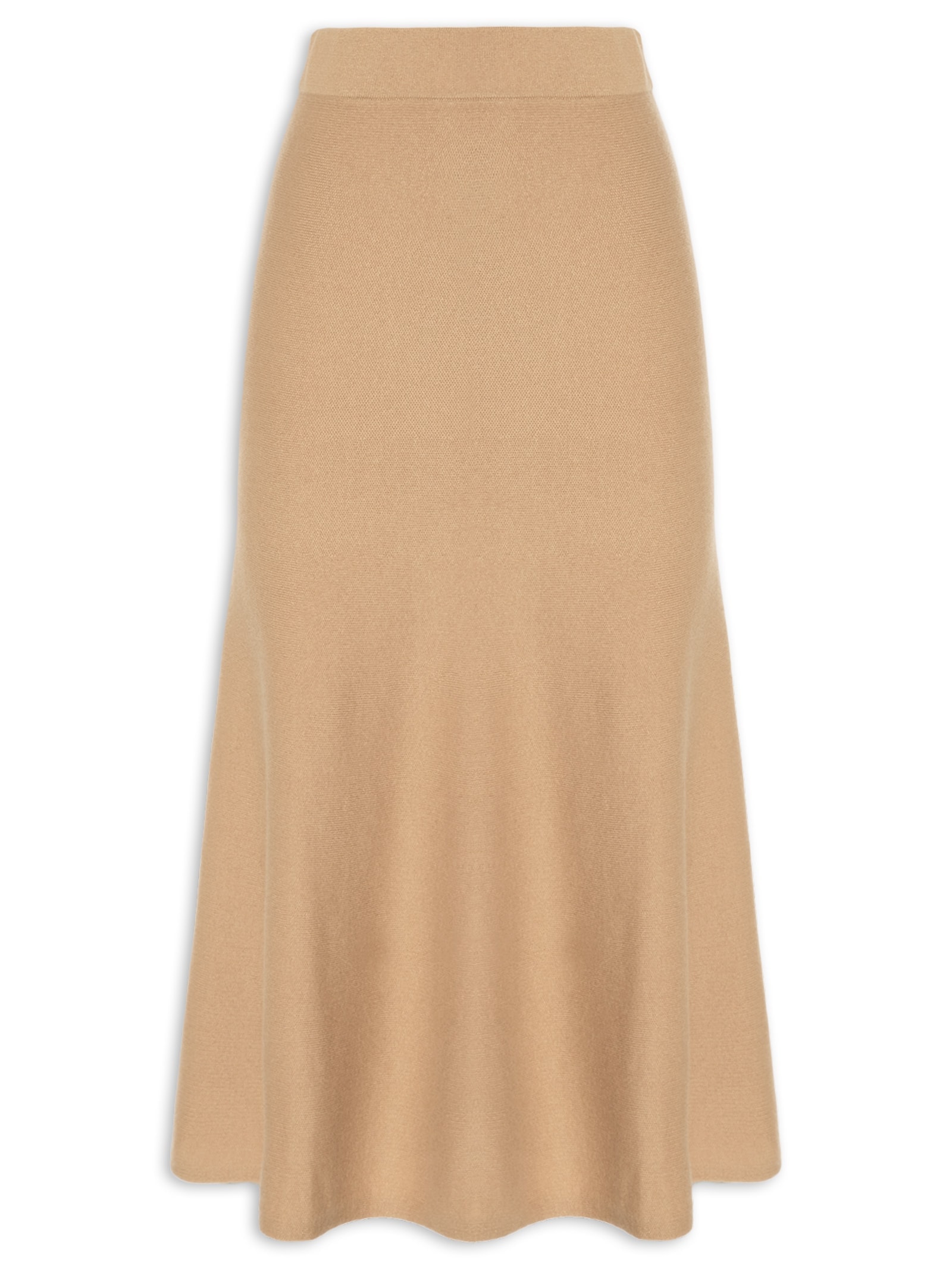 Saia Midi Com Blend De Lã E Cashmere Bege '2Essential