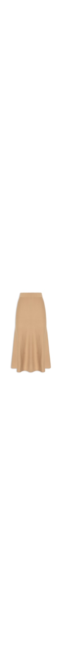 Saia Midi Com Blend De Lã E Cashmere - Bege