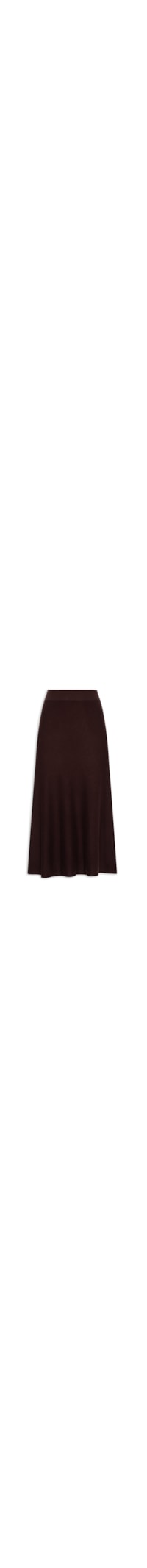 Saia Midi Com Blend de Lã e Cashmere - Marrom