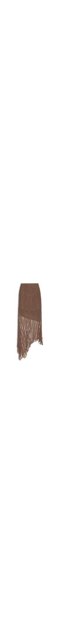 Saia Midi com Detalhes em Renda - Marrom
