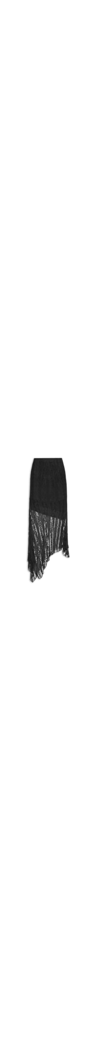 Saia Midi com Detalhes em Renda - Preto