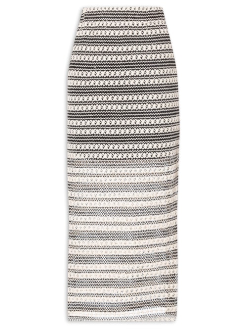 Saia Midi Com Fenda – Bege