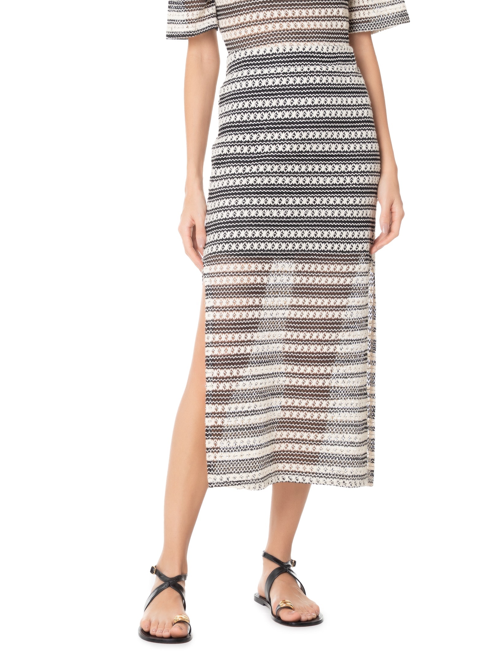 Saia Midi Com Fenda Bege '2Essential