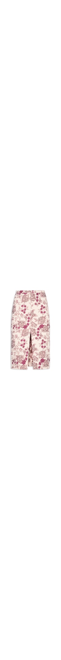 Saia Midi Com Fenda Em Jacquard - Rosa