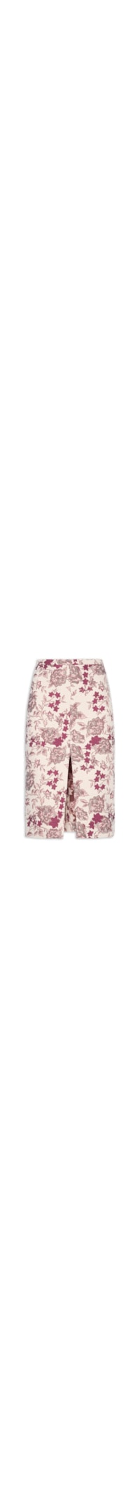Saia Midi Com Fenda Em Jacquard - Rosa