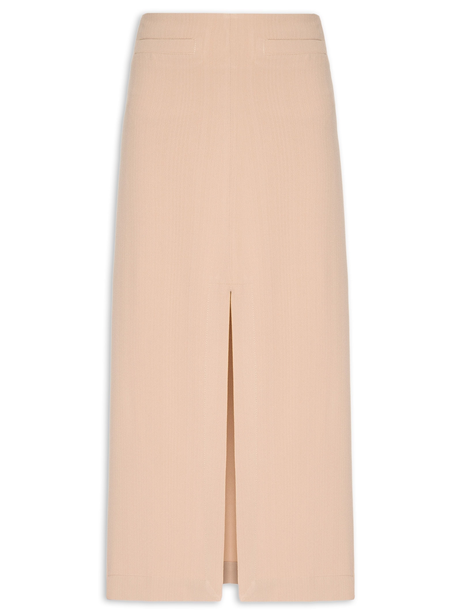 Saia Midi Com Fenda Frontal Em Crepe Bege '2Essential