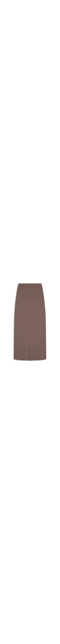 Saia Midi Com Fenda Frontal Em Crepe - Marrom