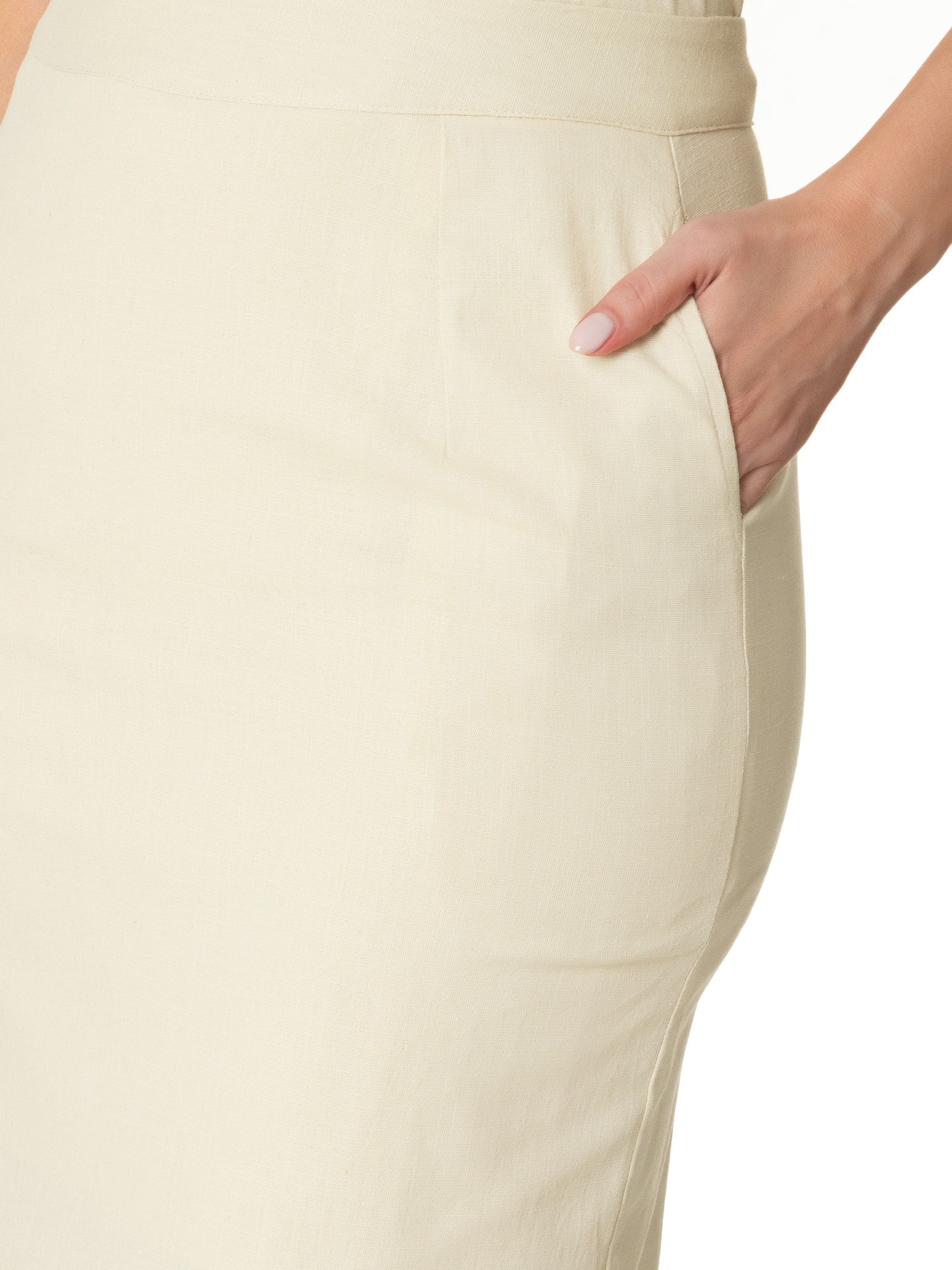 Saia Midi Com Fenda Nas Costas Amarelo Basiq