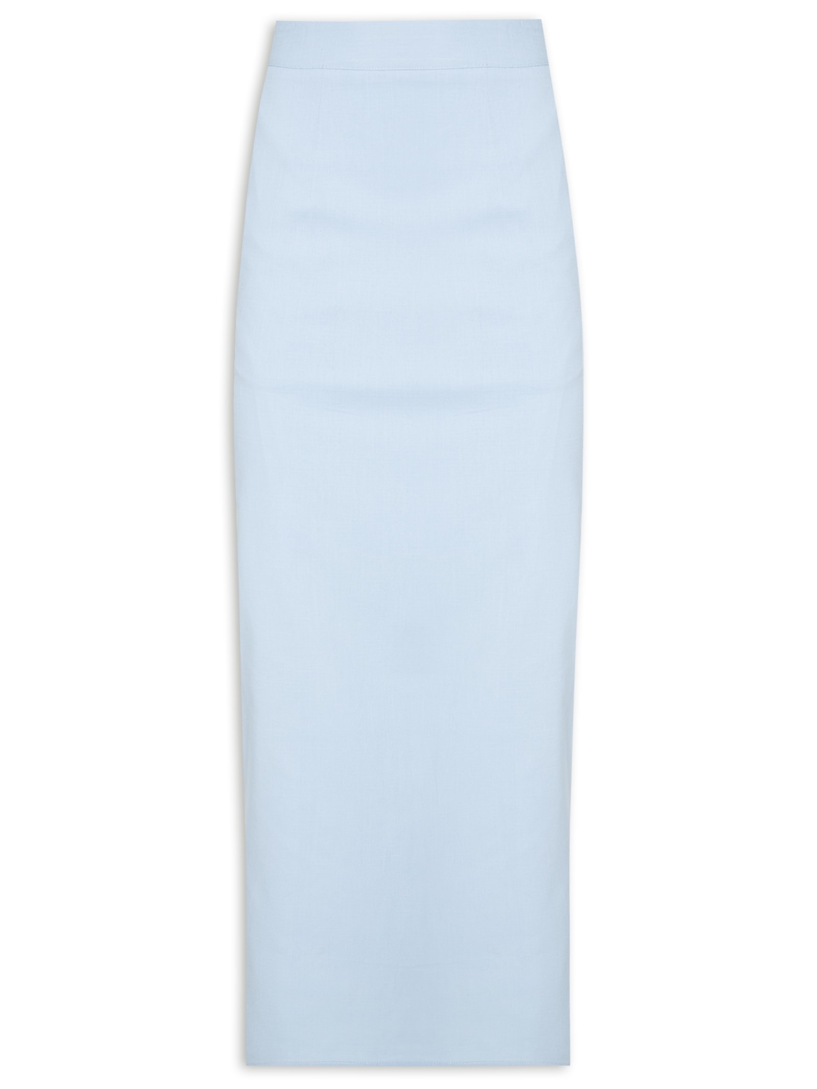 Saia Midi Com Fenda Nas Costas Azul Basiq