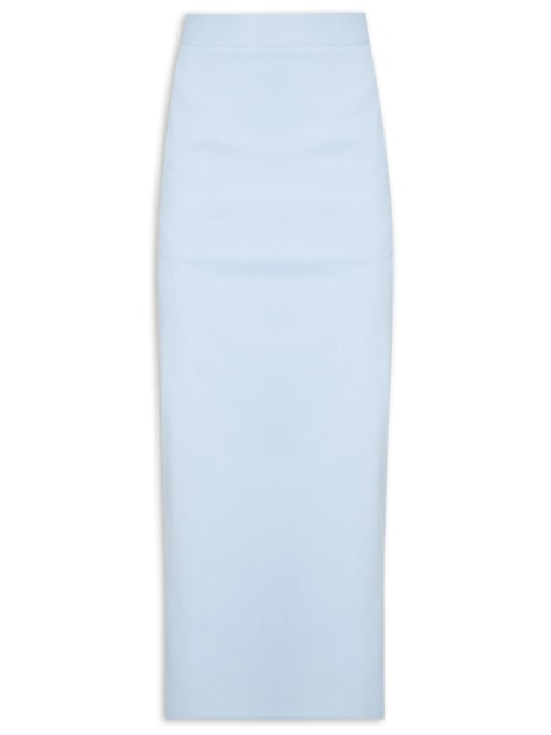 Saia Midi Com Fenda Nas Costas – Azul