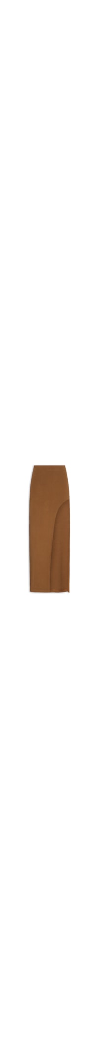 Saia Midi com Maxi Fenda - Marrom