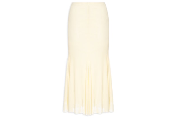 Saia Midi Com Nesgas - Amarelo