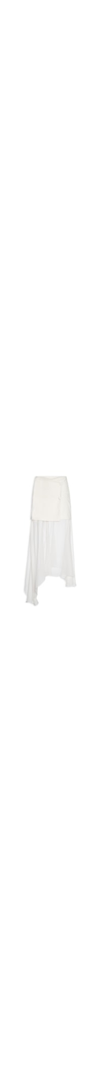 Saia Midi Com Pala Em Seda Pura - Off White