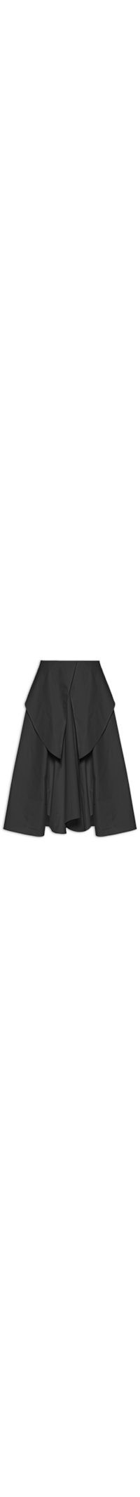 Saia Midi Com Pontas Liso - Preto