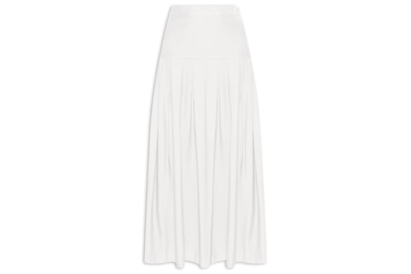 Saia Midi Com Prega - Off White