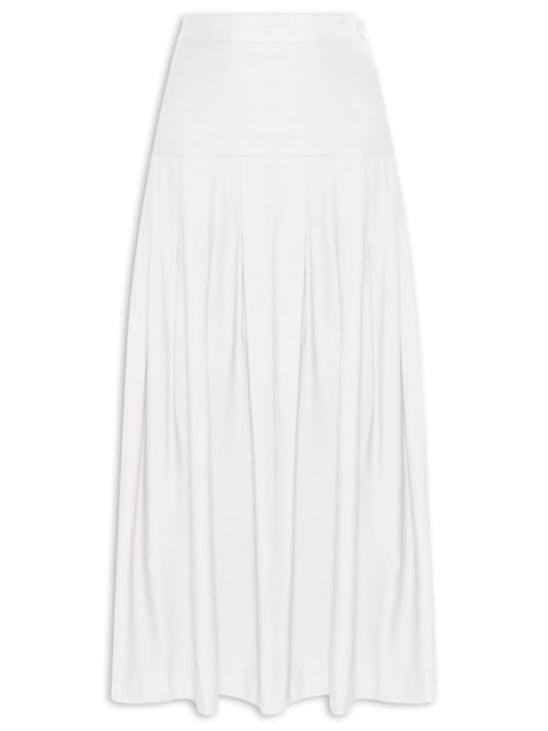 Saia Midi Com Prega – Off White