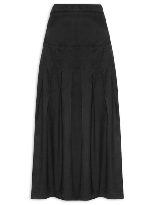 Saia Midi Com Prega – Preto