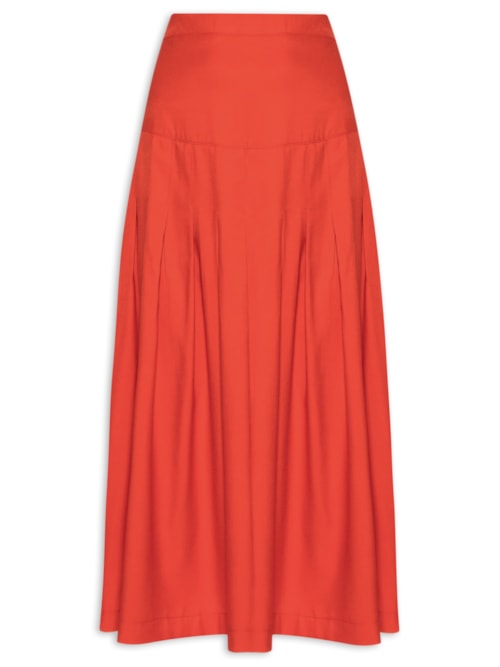 Saia Midi Com Prega – Vermelho