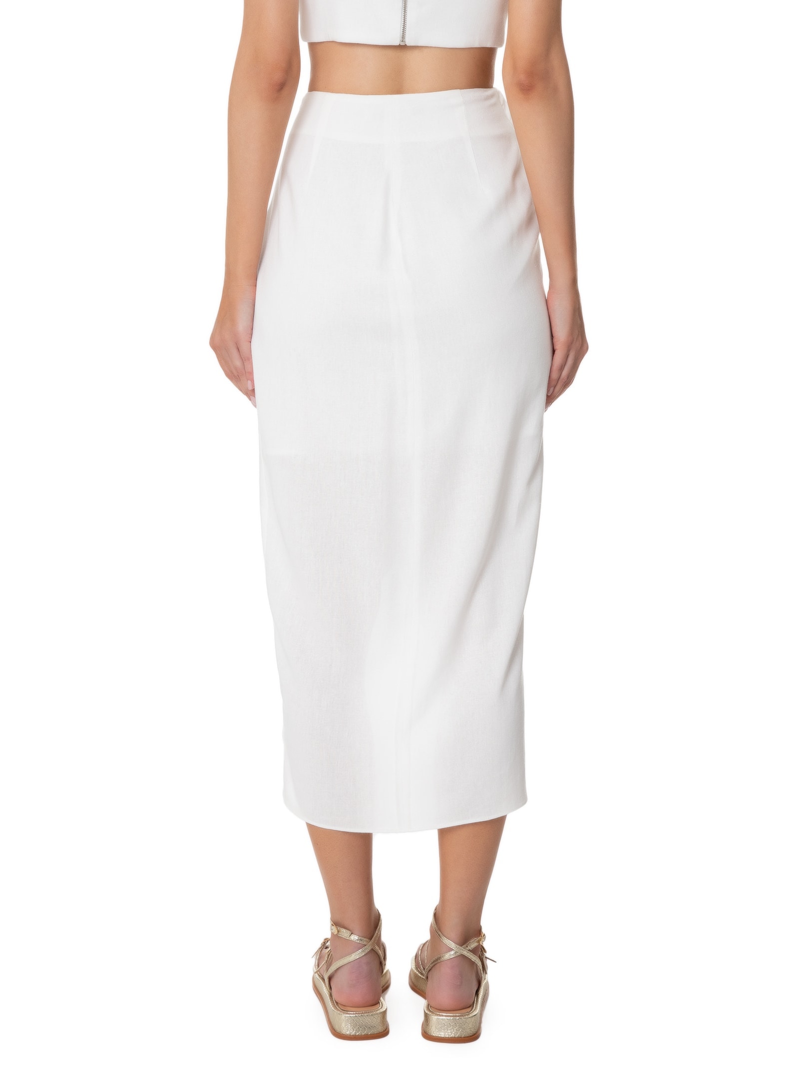 Saia Midi Com Transpasse Branco '2Essential