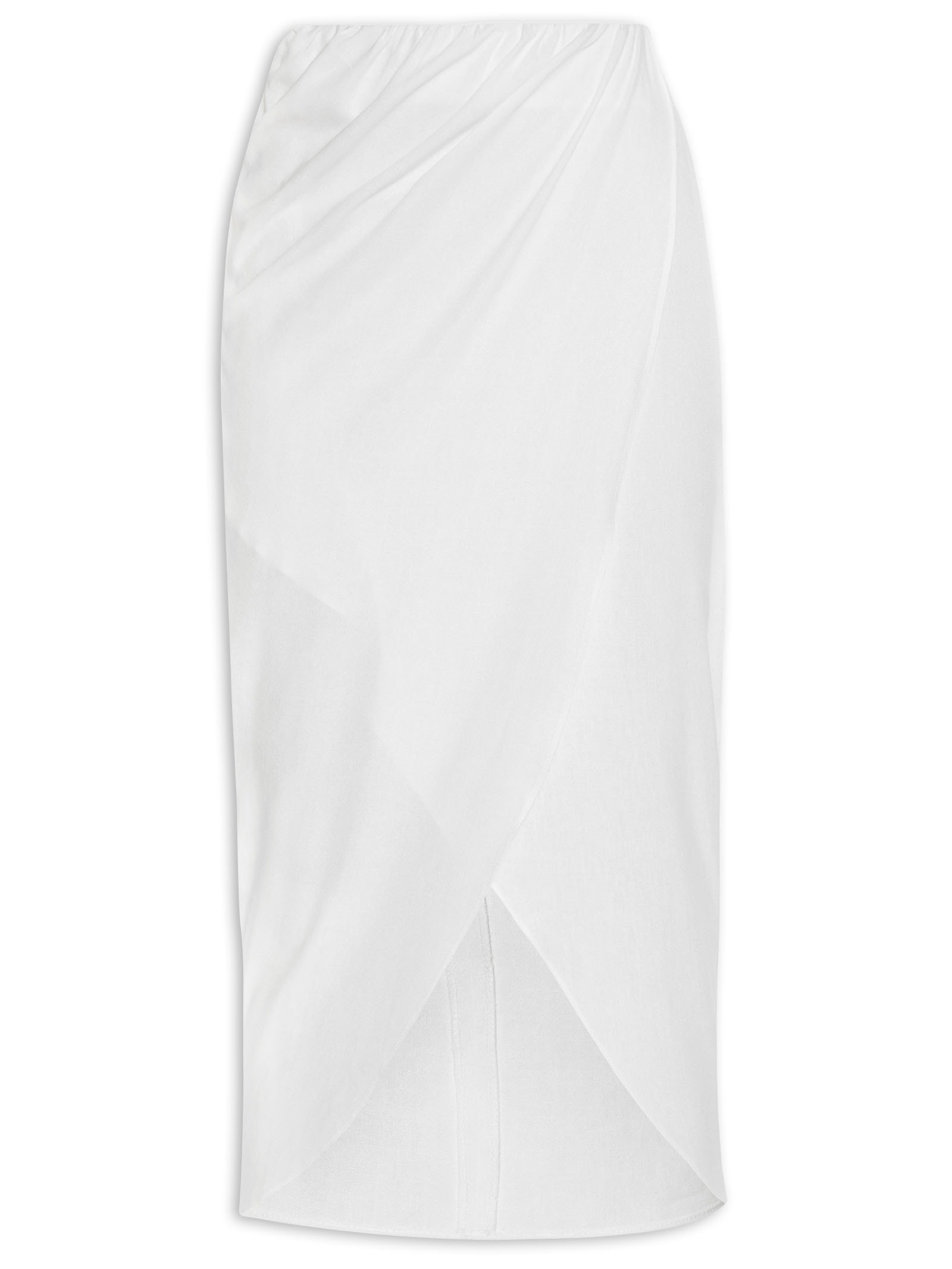 Saia Midi Com Transpasse Branco '2Essential