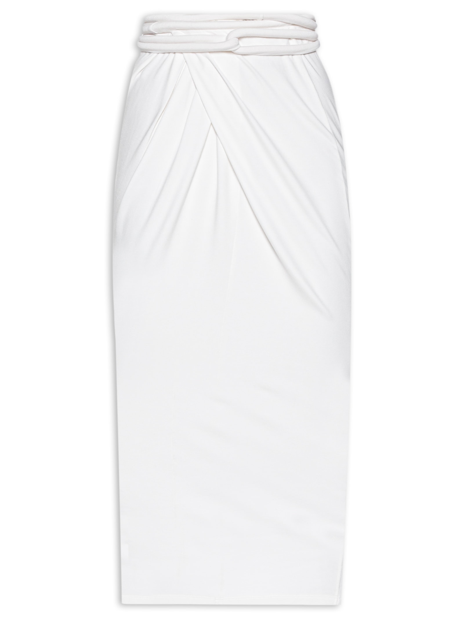 Saia Midi com Transpasse e Franzido Off White  '2Essential