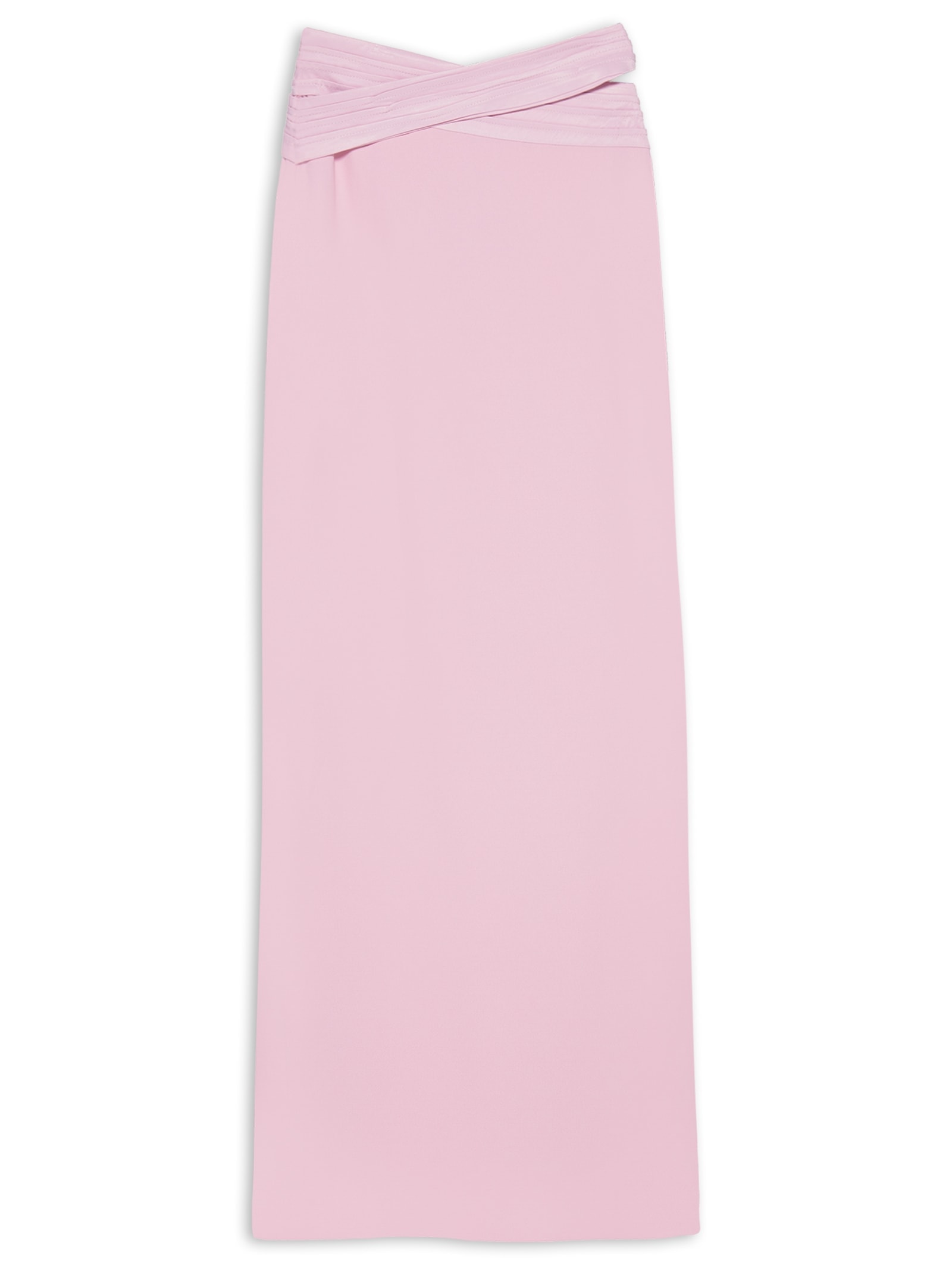 Saia Midi Crepe Recorte Rosa '2Essential