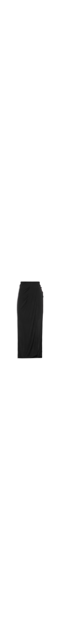 Saia Midi Drapeada Jersey - Preto