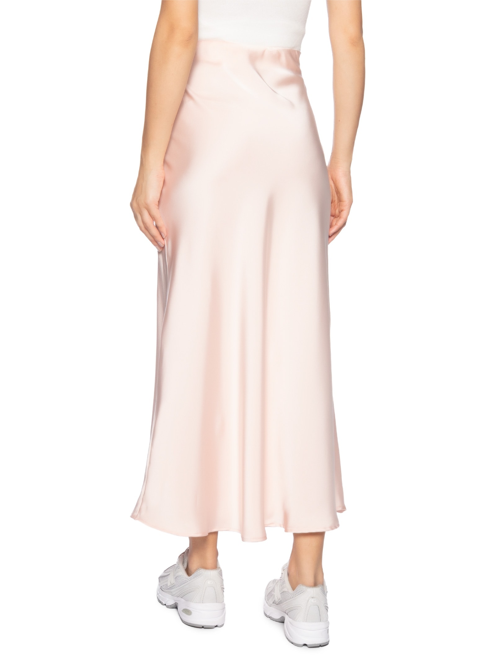 Saia Midi em Cetim Rosa Market 33