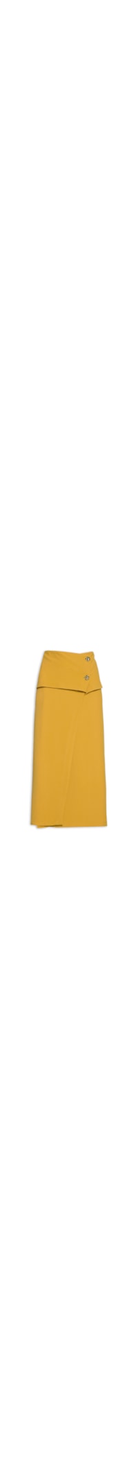 Saia Midi Em Crepe Com Transpasse - Amarelo