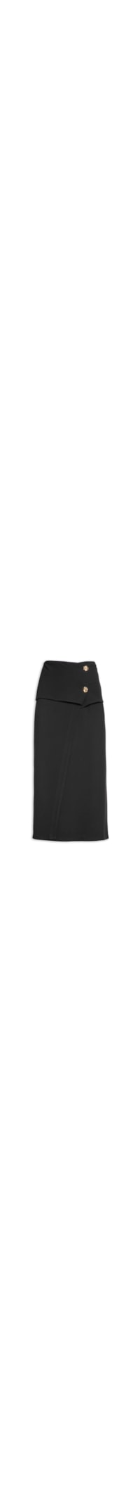 Saia Midi Em Crepe Com Transpasse - Preto