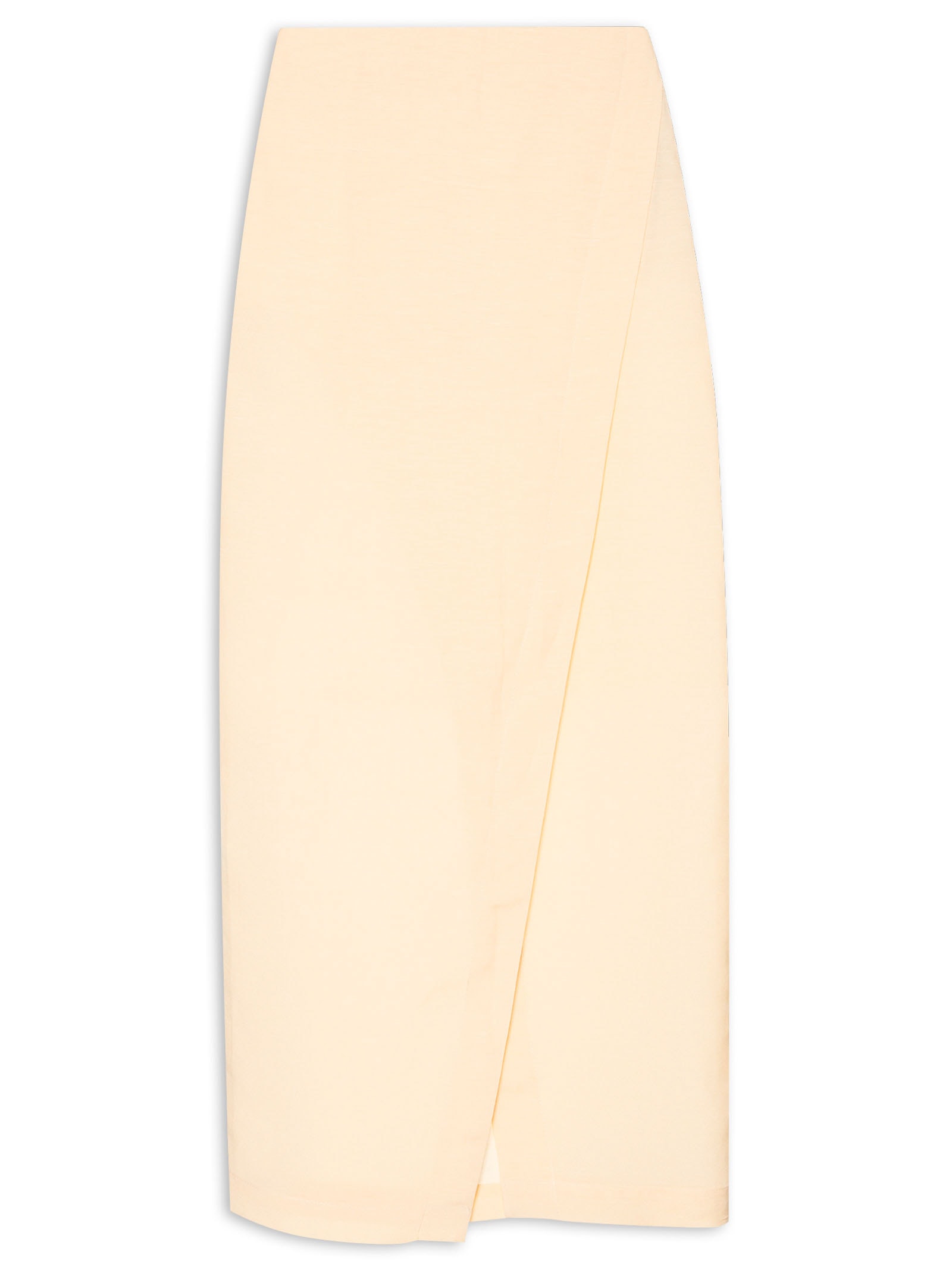 Saia Midi Em Linho Misto Amarelo '2Essential