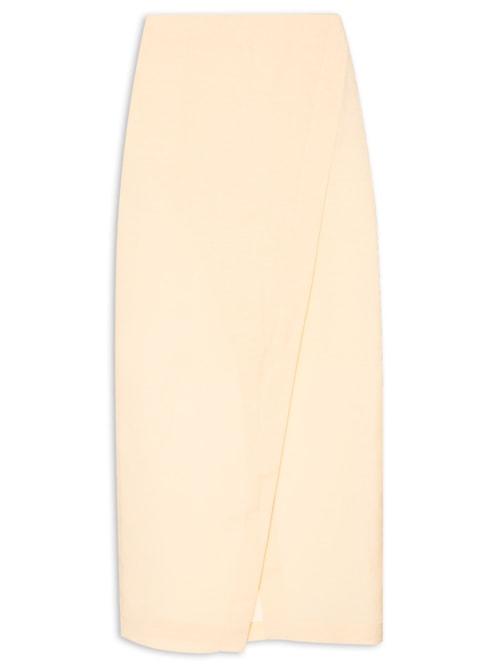Saia Midi Em Linho Misto – Amarelo