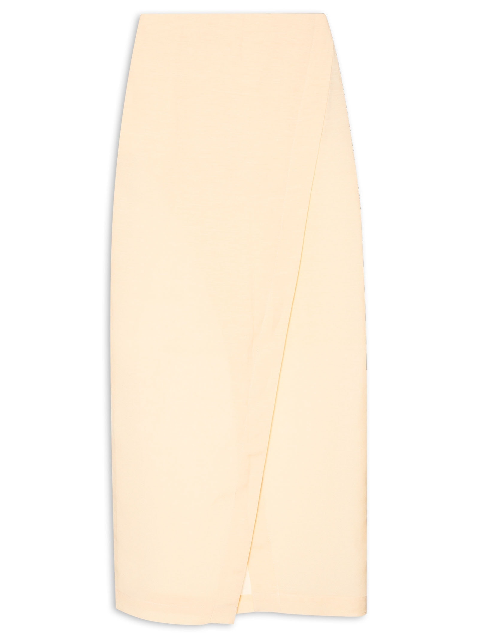 Saia Midi Em Linho Misto Amarelo '2Essential