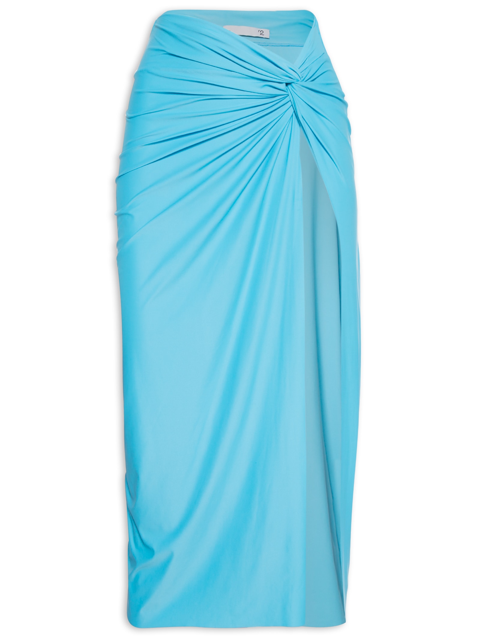 Saia Midi Em Malha Azul '2Essential