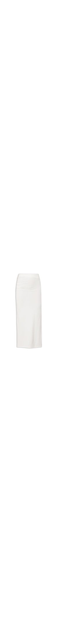 Saia Midi Em Malha Com Franzido Lateral - Off White