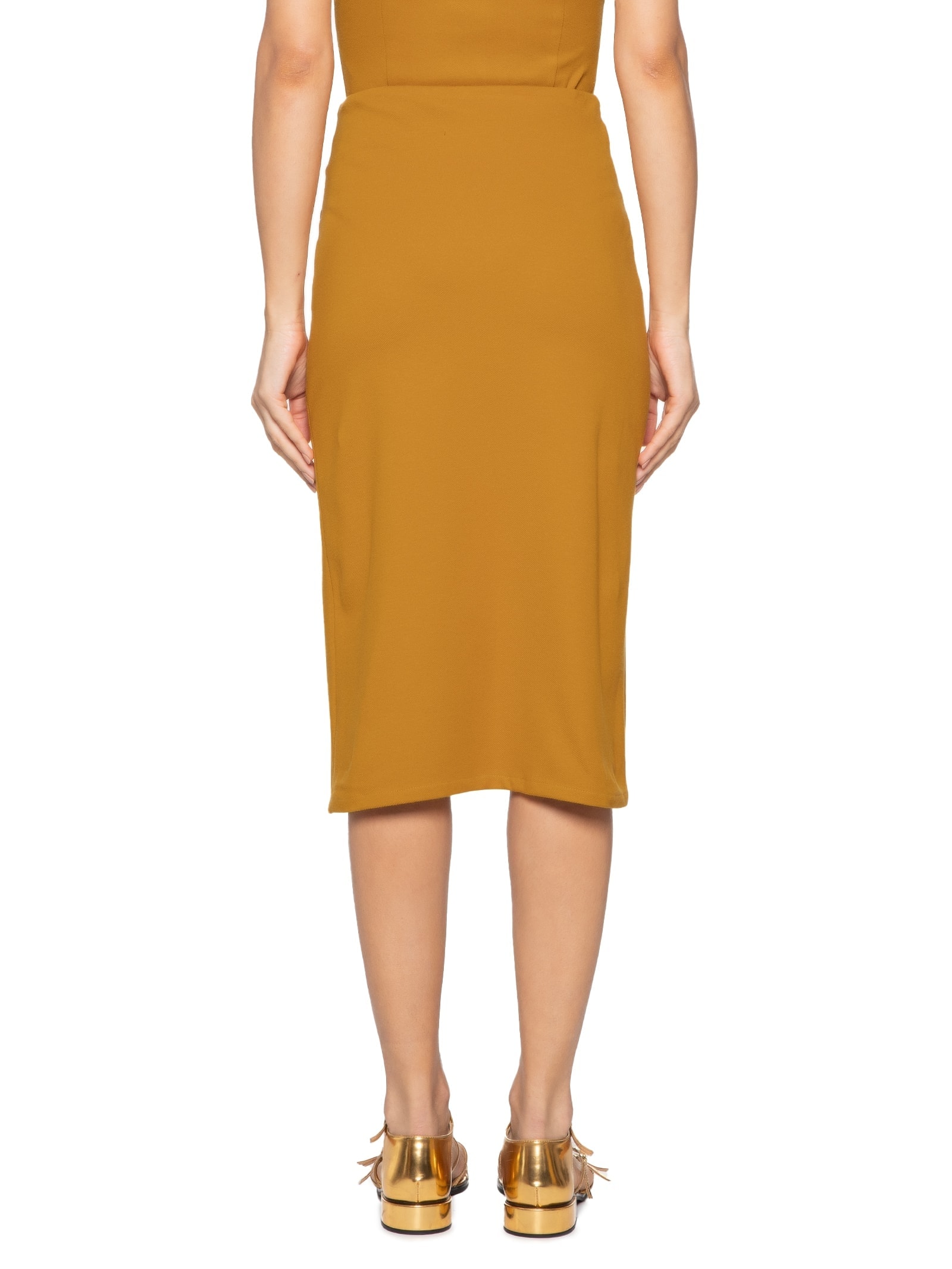 Saia Midi Em Malha Estruturada Transpassada Amarelo '2Essential